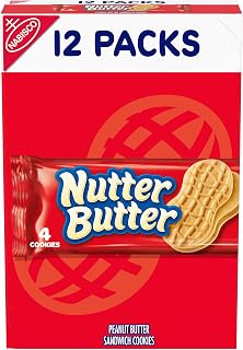 Nutter Butter Peanut Butter Sandwich Cookies, 12 Snack Packs (4 Cookies Per Pack)
