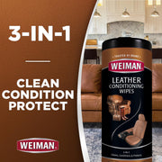 Stainless Steel Wipes and Leather Wipes - Clean and Polish Appliances for a Brighter and Longer Shine - Clean by Weiman – 30 Count (Pack of 2), Pack of 2