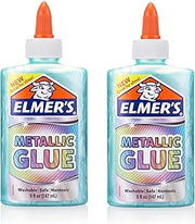 Elmer's Metallic Liquid Glue, Teal, 10 oz, Washable Craft Glue for Slime Making, Art Projects and School Crafts, Shimmery Finish