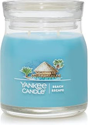 Yankee Candle Beach Escape Scented Signature 13oz Medium Jar 2-Wick Candle Over 35 Hours of Burn Time