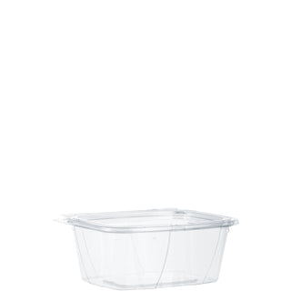 Dart CH32TF 32 oz Tamper-Resistant Clear Hinged Container with Flat Lid (Pack of 200)