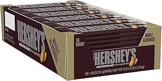 HERSHEY'S Chocolate Candy Bar with Almonds, 36 Count