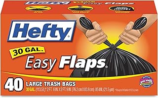 Hefty Easy Flap 40-Count 30-Gallon Black Large Trash Bag