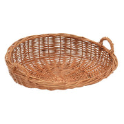 Basket with Handles Round Natural Willow 18" Dia x 6 1/2" H by GONDOLA D.O.O. – Natural, Model 301-NATURAL LAC
