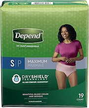 Depend Fresh Protection Disposable Underwear Female Waistband Style Small, 47915, Maximum, 38 Ct