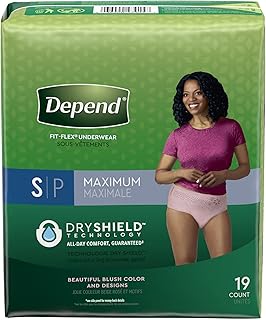 Depend Fresh Protection Disposable Underwear Female Waistband Style Small, 47915, Maximum, 38 Ct