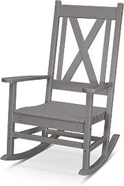 Polywood Braxton Porch Rocking Chair in Slate Grey