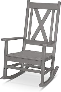 Polywood Braxton Porch Rocking Chair in Slate Grey