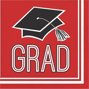 Creative Converting 360 Count School Spirit Paper Lunch Napkins for Graduation Party, Classic Red