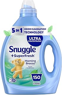 Snuggle Superfresh Fabric Softener Liquid, 78.8oz, 150 Medium Loads | Ultra concentrated formula, Fights stubborn odors, Softens and reduces static, Long-lasting fresh scent, works in quick wash