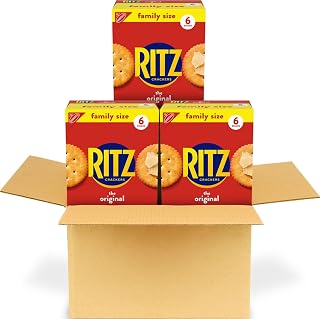 Ritz Original Crackers, Snacks for Kids and Adults, Family Size, 3 Boxes