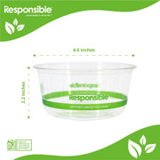 12 oz Clear Round Deli Container by Responsible Products – 12 oz, 12.0 fluid_ounces, Other, Clear, Model RP-PLARDC12-117-500
