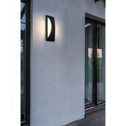 Zayn LED Outdoor Wall Sconce Black by Lighting Design – 8.2", Iron, Black, Model OD407W14BK