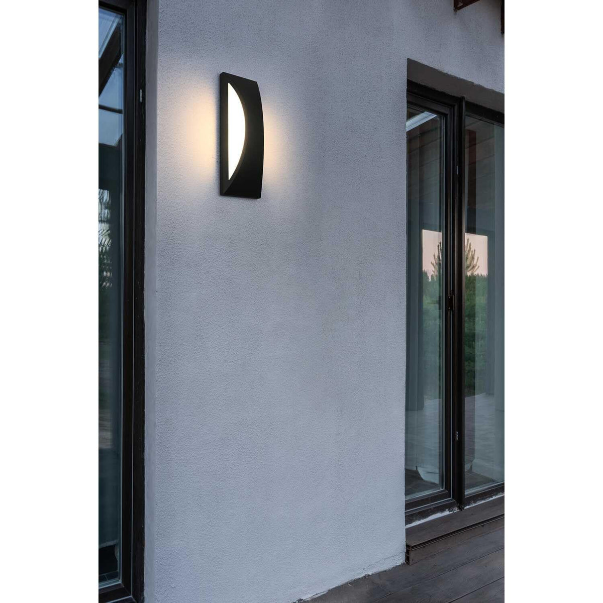 Zayn LED Outdoor Wall Sconce Black by Lighting Design – 8.2", Iron, Black, Model OD407W14BK