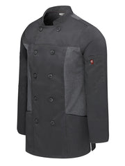 Red Kap Medium / Charcoal / Deluxe Airflow Chef Coat Chef Jackets