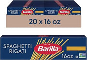 Barilla Spaghetti Rigati Pasta, Non-GMO Kosher Pasta, 16oz. (20PK)