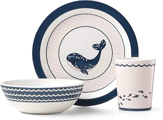 Reed & Barton Pink Mystic Sea Whale 3Pc Dinnerware Set, 1.85 LB, 3 Pieces