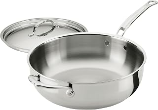 Hestan ProBond Luxe 5-Quart Essential Pan with Lid, Professional Clad Stainless Steel, ProCore Tri-Ply Clad Construction, Polished Exterior, Induction & Oven Safe