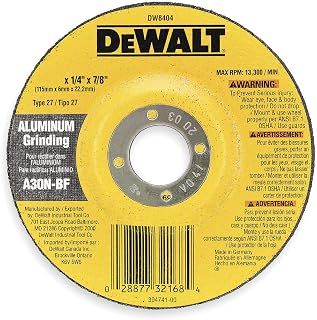 DEWALT DW8404 4-1/2-Inch by 1/4-Inch by 7/8-Inch Aluminum Grinding Wheel