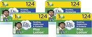 Puffs Plus Lotion Facial Tissues, 1 Family Box, 124 Tissues per Box, Allergies and Colds (Pack of 4)