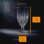 Noblesse Collection Iced Beverage Glasses by Nachtmann – S/4, 425 milliliters, Crystal Glass, Transparent, Pack of 4
