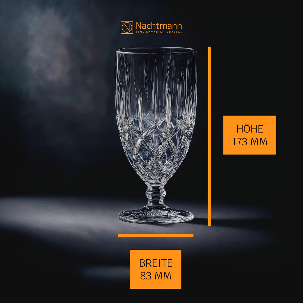 Noblesse Collection Iced Beverage Glasses by Nachtmann – S/4, 425 milliliters, Crystal Glass, Transparent, Pack of 4