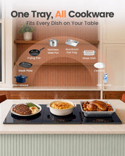 Chicwill Electric Warming Tray, 36 x 16 Inch Modular Design, Ink Blue