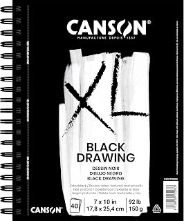 Canson XL Series Drawing Paper Pad, Black, 7x10 in