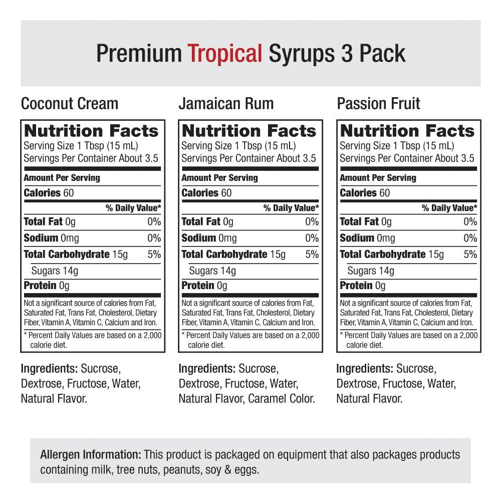 Amoretti Tropical Syrups 3 Pack / 1.7 Fl Oz (Pack of 1) / 1 Syrups