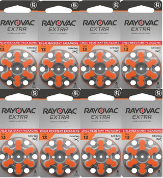 (48 Pack) 1.45V 13 Hearing Aid Battery by Rayovac – 8 Count (Pack of 6), Pack of 6, Model L13ZA-48ZM