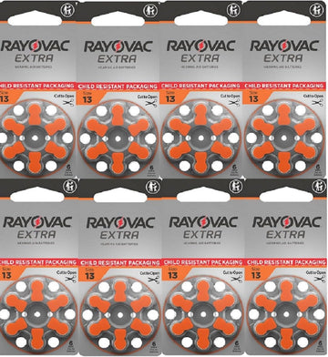(48 Pack) 1.45V 13 Hearing Aid Battery by Rayovac – 8 Count (Pack of 6), Pack of 6, Model L13ZA-48ZM