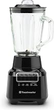 Toastmaster 400 Watt Blender with 48 oz Glass Jar - For Fruit Smoothies, Shakes & More - Powerful Kitchen Blender with Multiple Speeds - Stainless Steel Blades