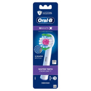 3D White Electric Toothbrush Replacement Brush Heads Refill by Oral-B – 3 Count (Pack of 1), Nylon, White