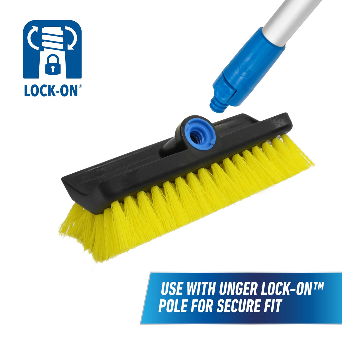UNGER 10 inches (Pack of 12) / Multi-Angle Scrub Brush / Yellow Masonry Brushes