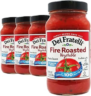 Dei Fratelli Fire Roasted Vegetable Pasta Sauce (24 oz. jars; 4 pack) - No Water Added - Never from Tomato Paste - 5th Generation Recipe