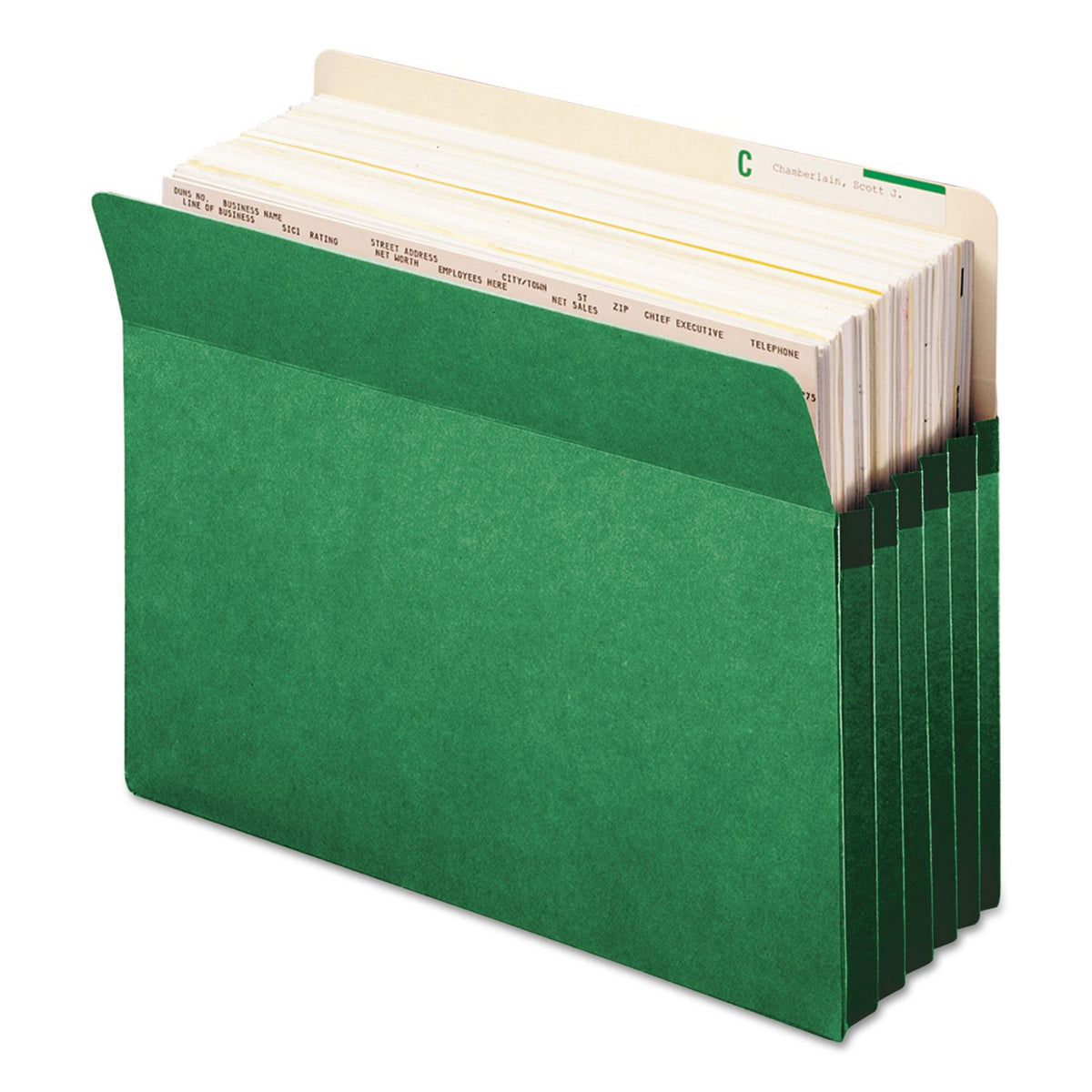 Drop Front Panel Colored File Pockets () by SMEAD – Letter, Tyvek, Green, Model SMD73236