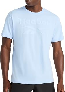 Reebok Men's Suede Short Sleeve Crewneck T-Shirt, Standard Fit, Lightweight Cotton-Poly Jersey Fabric