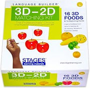 Learning Language Builder 3D-2D Foods Matching Kit for Autism Education & Aba Therapy Flash Cards