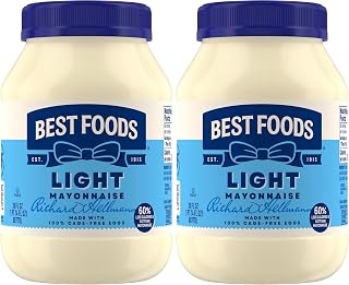 Best Foods Mayonnaise Light Mayo For A Creamy Sandwich Spread or Condiment Made With 100% Cage-Free Eggs 30 oz (Pack of 2)