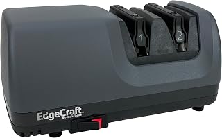 EdgeCraft Electric Knife Sharpeners Diamond Hone with 100-Percent Diamond Abrasives and Precision Angle Guides for 15-Degree Straight-Edge and Serrated Knives, 2-Stage, Black