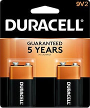 DURACELL CopperTop 9V Alkaline Batteries - long lasting, all-purpose 9 Volt battery for household and business - 2 count