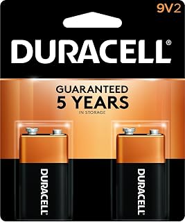 DURACELL CopperTop 9V Alkaline Batteries - long lasting, all-purpose 9 Volt battery for household and business - 2 count