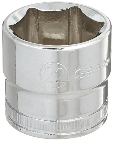 3/8" Drive Standard Metric Socket 22mm by GEARWRENCH – 1.102 in, Alloy Steel, Black, Model 80332