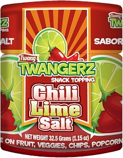Twangerz Flavored Salt Snack Topping - Lime, Lemon Lime, Chili Lime & Dill Pickle (Chili Lime, 4 Pack)