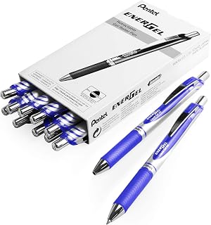 Pentel EnerGel XM BL77 - Retractable Liquid Gel Ink Pen - 0.7mm Nib - 54% Recycled - Ideal for Office - Large Bulk Pack of 144 Pens - Blue Ink