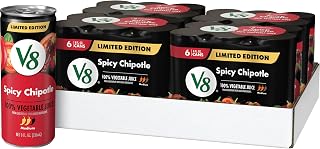 V8 Spicy Chipotle 100% Vegetable Juice, 8 fl oz Can (24 Pack)