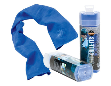 25 pack Chill-Its Evaporative Cooling Towel by Ergodyne – Full Size, pva, Solid Blue, Pack of 25, Model 6602