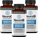 NeuroQ Memory & Focus - Boosts Cognitive Performance & Brain Function - Neuroprotective Formula by Dr. Dale Bredesen - Gotu Kola Ginkgo Phosphatidylserine & Propolis - 60 Capsules