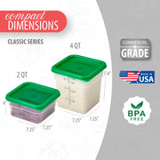 Cambro Green, Translucent / 2 and 4 QT + Lid / 1 Container Sets