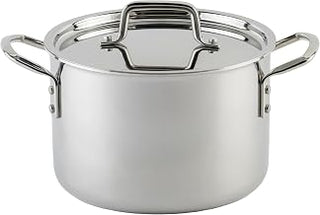 WINCO Tri-Ply Stock Pot, 6-quart-qt-6qt, Silver